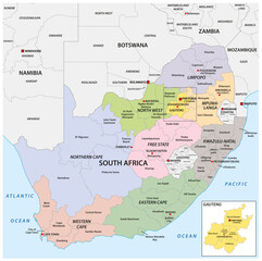 Map of the administrative divisions of South Africa