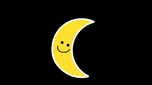 cartoon cute moon face character animation