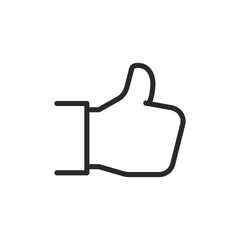 Thumbs up, linear style icon. Approval and like. Editable stroke width