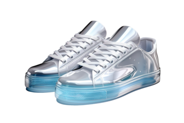 Shimmering Silver Steps on White or PNG Transparent Background.