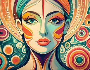 Abstract colorful portrait of a woman