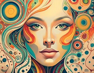 Fototapeta premium Abstract colorful portrait of a woman