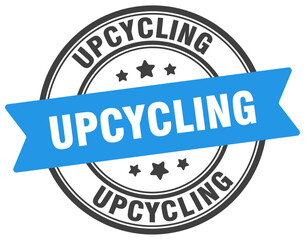 Fototapeta premium upcycling stamp. upcycling label on transparent background. round sign