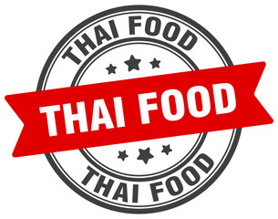 thai food stamp. thai food label on transparent background. round sign