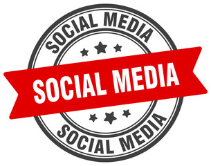 social media stamp. social media label on transparent background. round sign