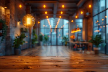 Enter a stylish and contemporary reception area with wooden flooring, indoor plants, and cozy lighting, creating a warm and inviting atmosphere suitable for business and office settings