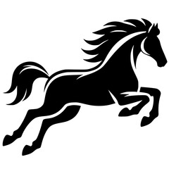 Silhouette of a horse jumping