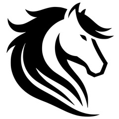 Silhouette of horse head design