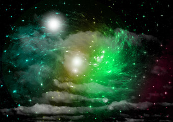 galaxy in a free space. 3D rendering