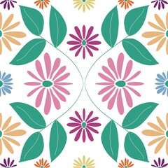 Seamless floral pattern designed for background, texture, decoration, rug, wallpaper, clothing, wrap, batik, fabric, embroidery style