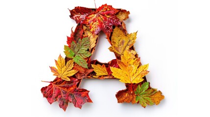 Autumn alphabet letter isolated on white background