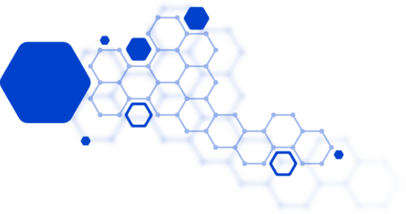 AI, big data, innovative connectivity. Abstract geometric shape of blue hexagons and lines, symbolizing technology, innovation connectivity. For presentations, tech projects, modern design concepts.