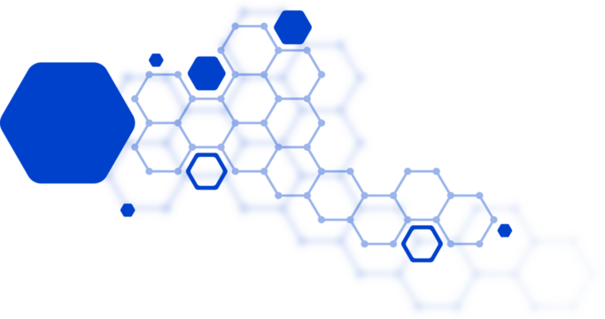AI, big data, innovative connectivity. Abstract geometric shape of blue hexagons and lines, symbolizing technology, innovation connectivity. For presentations, tech projects, modern design concepts.