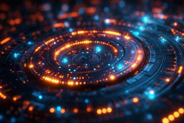 Obraz premium background with circles technology