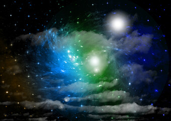 galaxy in a free space. 3D rendering