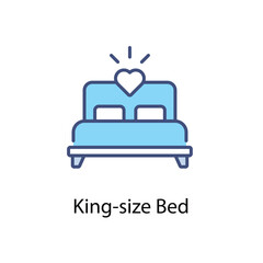 King-size Bed icons vector set stock illustration.