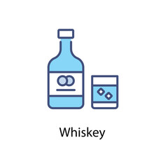 Whiskey icons vector set stock illustration.