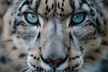 Obraz premium Face portrait of snow leopard - Irbis (Panthera uncia)