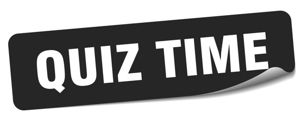 quiz time sticker. quiz time label