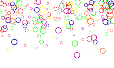 Scattered colorful, multicolor circles design element Pointillist polka-dots.