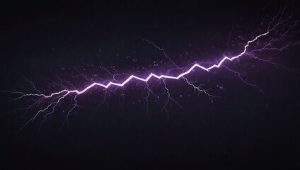 Purple lightning illustration on dark background. 2d style