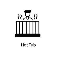 Hot Tub icons vector set stock illustration.