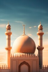 Beautiful view of the mosque architecture, Islamic building