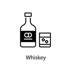 Whiskey icons vector set stock illustration.