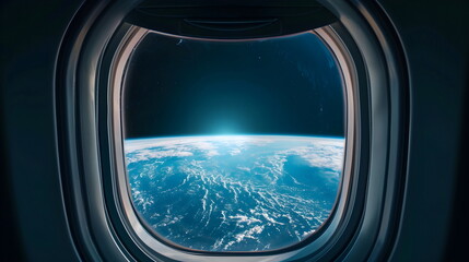 Aircraft Window View Earth Horizon Space Sunrise Atmosphere Travel Adventure