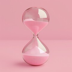 hourglass on pink background