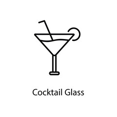 Cocktail Glass icons vector set stock illustration.