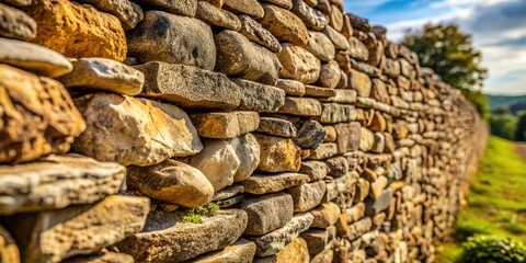 Close-up detail of an ancient stone wall, history, architecture, texture, background, weathered, rough, aged, ancient, vintage, stonework, ruins, medieval, masonry, structure