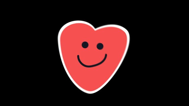 emoticon cute face vintage cartoon style animation on transparent background