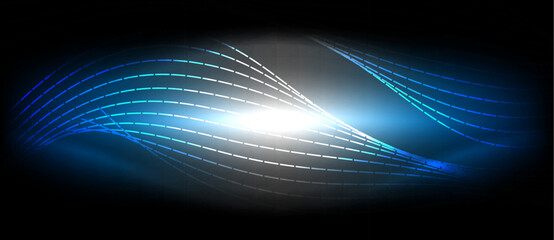 Neon wave lines with blend effect. Vector Illustration For Wallpaper, Banner, Background, Card, Book Illustration, landing page