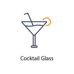 Cocktail Glass icons vector set stock illustration.