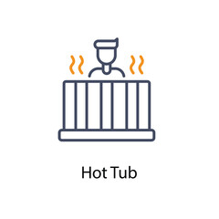 Hot Tub icons vector set stock illustration.