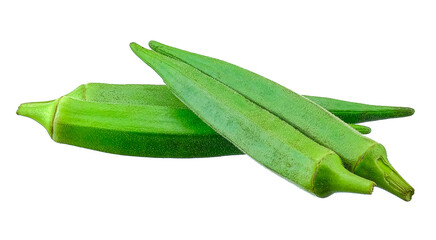 Okras isolated on the white background