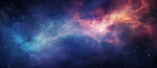 Fototapeta premium Nighttime astronomy photograph capturing the Milky Way galaxy and a star in the universe; a stunning outer space image with nebula features and ample room for adding text.