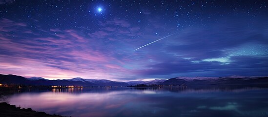 Mountain night sky view with copy space image.