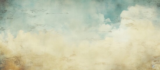 Obraz premium Vintage clouds in a halftone design on aged paper create a retro sky pattern, suitable for a copy space image.
