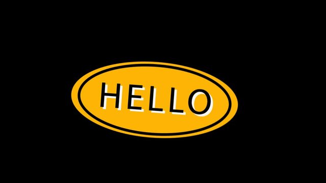 hello animation shape cartoon on transparent background