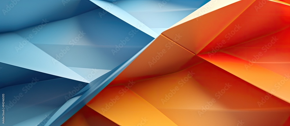 Aufkleber colorful origami pattern shown in a graphic abstract copy space image with curved paper sheets.