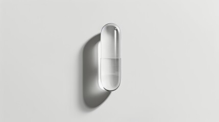 A single, clear capsule sits in the center of a stark white background, emphasizing the simplicity and potency of the concentrated superfood inside.