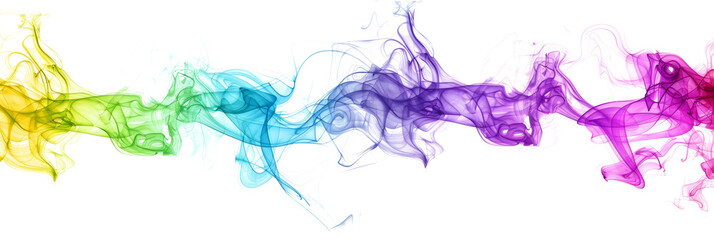 Multicolored smoke trail for abstract art or design transparent background