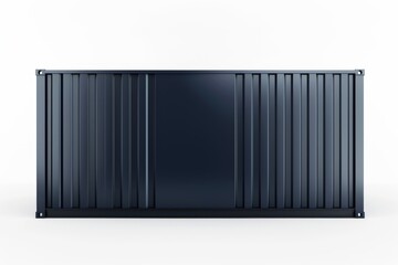 Dark Blue Shipping Container Against White Background