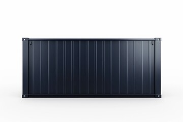 Front View of a Dark Blue Shipping Container on a White Background