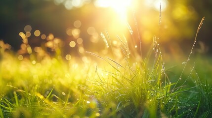 Vibrant grassland basking in the sunlight background