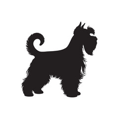 vector silhouette black dog in white background