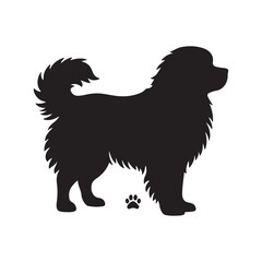 vector silhouette black dog in white background