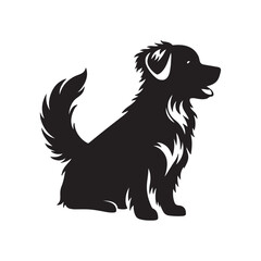 vector silhouette black dog in white background